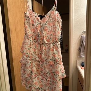 Trixxi Floral Mini Dress - Pink and Green